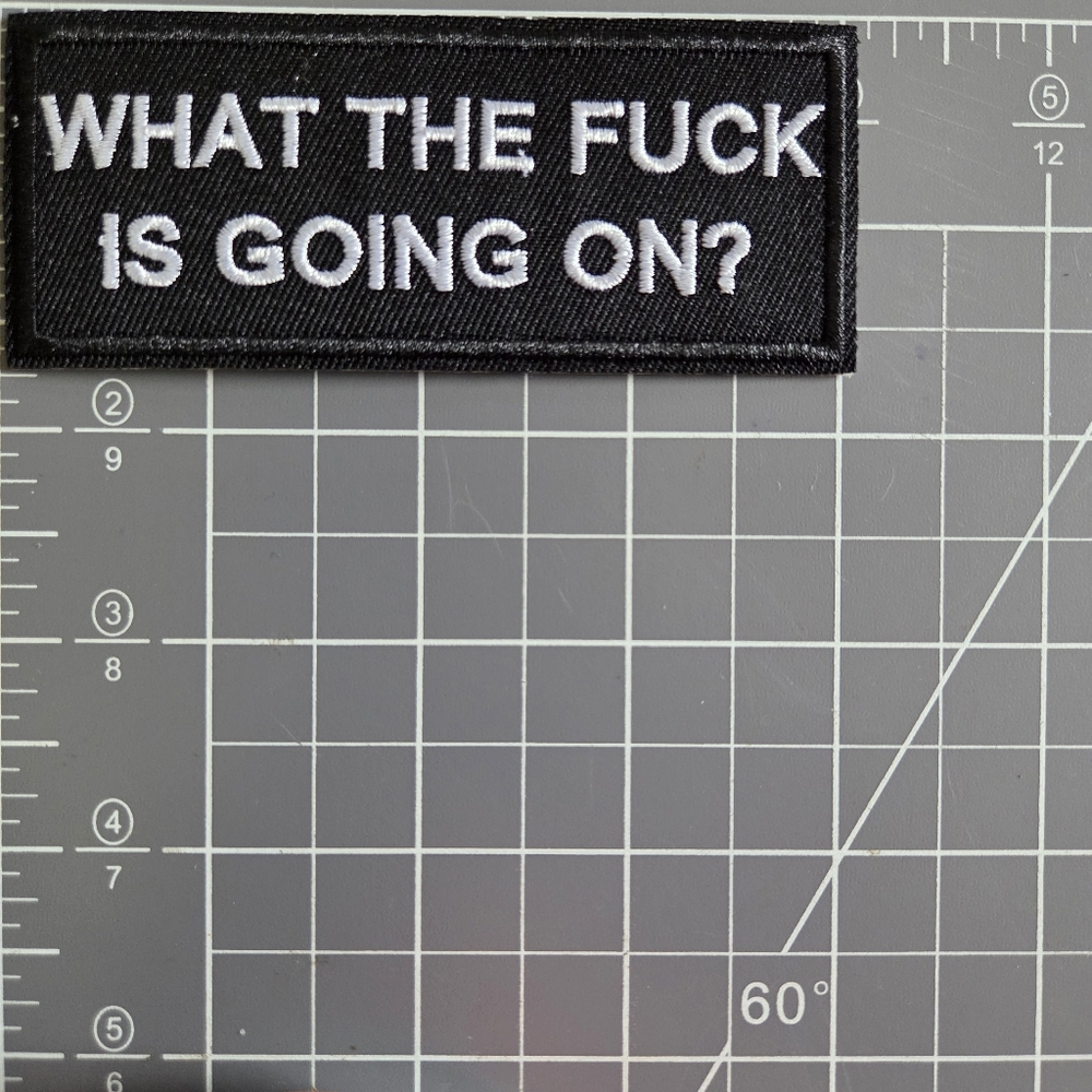 What The Fck Is Going On Biker Punk Rock Grunge Goth Iron on Patch - Picture 2 of 2